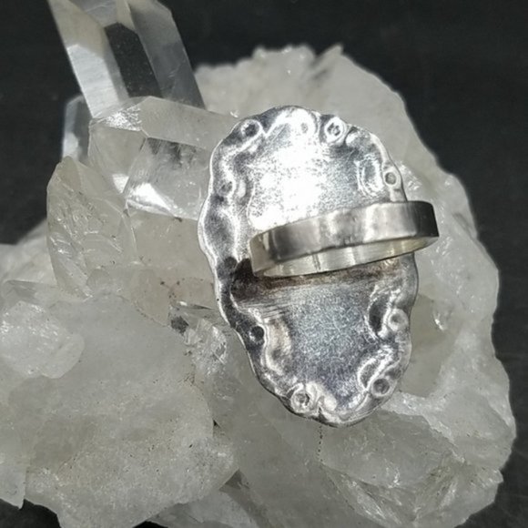 Huge Vintage Mexico Sterling Black Onyx Teardrop Ring - Picture 5 of 5